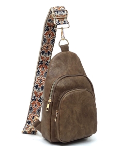 Fashion Guitar Strap Sling Bag Backpack AD768 TAUPE